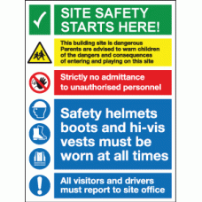 Site safety starts here sign