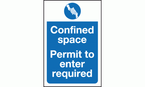 Confined space permit to enter required sign