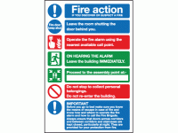 Hotel Guest House Fire action Sign