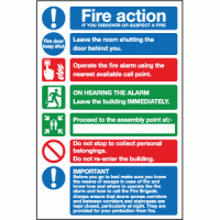 Hotel Guest House Fire action Sign