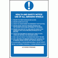 Health and safety notice use of all abrasive wheels 