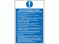 Health and safety notice use of gas e...