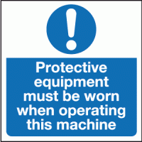 Protective equipment must be worn when operating this machine