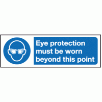 Eye protection must be worn beyond this point sign