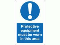 Protective equipment must be worn in ...