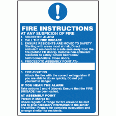 Residential Stayput Warden Flats Fire Action Notice Sign