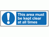 This area must be kept clear at all t...