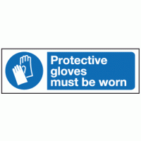 Protective gloves must be worn sign
