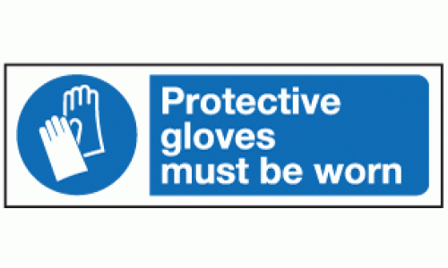 Protective gloves must be worn sign