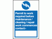 Permit to work required before mainte...