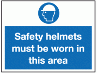 Safety helmets must be worn in this a...