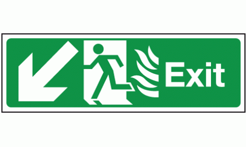 Fire exit left diagonal down