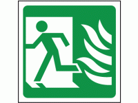 Fire exit left symbol sign