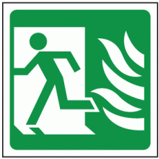 Fire exit left symbol sign