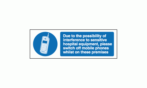Due to the possibility of interference to senstive hospital equipment please switch off mobile phones whilst on these premises