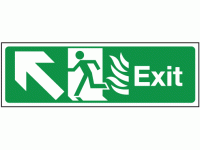 NHS exit left diagonal up sign 