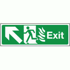 NHS exit left diagonal up sign 