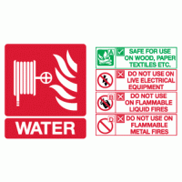 Water hose reel id marker safety sign notice