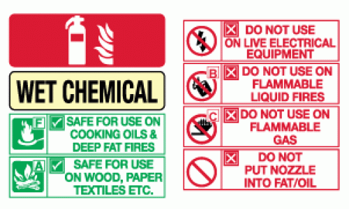 chemical fire extinguisher id marker safety sign