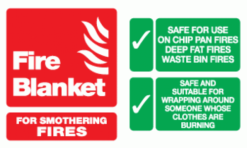 Fire blanket safety sign notice