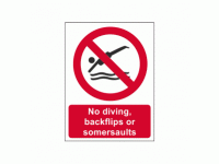 No Diving Backflips or Somersaults Sign