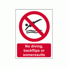 No Diving Backflips or Somersaults Sign