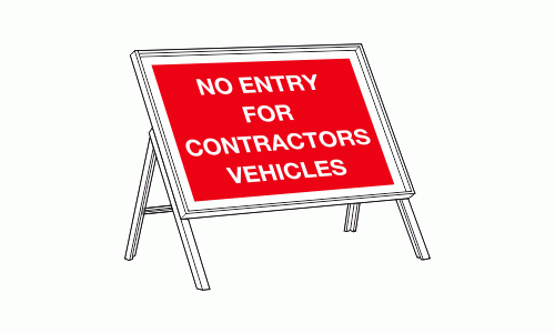 No entry for contractors vehicles sign