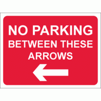 No parking between these arrows sign
