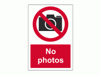 No Photos Sign