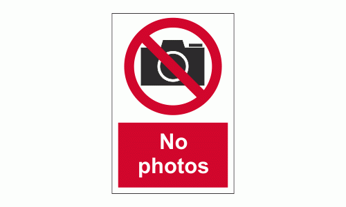No Photos Sign