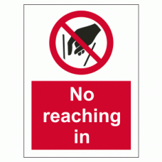 No reaching in sign