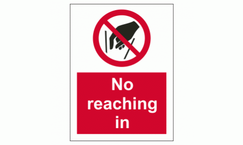 No reaching in sign