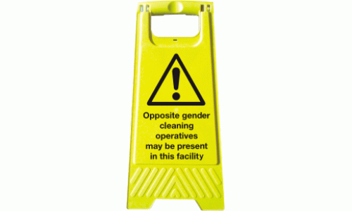 Opposite gender cleaning operatives may be present in this facility A-Board