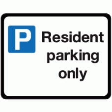 Resident parking only sign