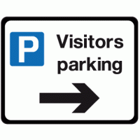 Visitors parking right sign