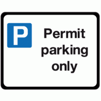Permit parking only sign