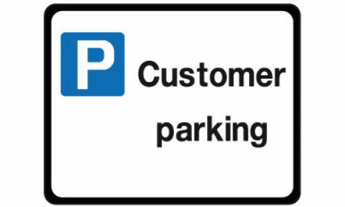 Customer parking sign