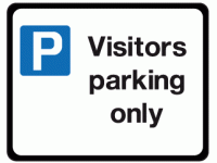 Visitors parking only sign