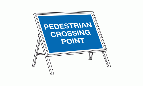 Pedestrian crossing point sign