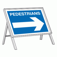 Pedestrians right sign