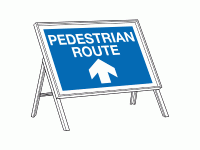 Pedestrian route ahead sign