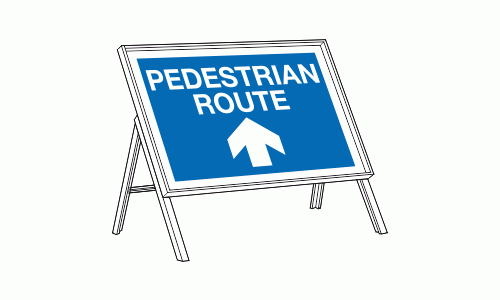 Pedestrian route ahead sign