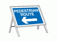 Pedestrian route left sign