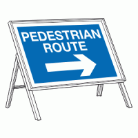Pedestrian route right sign