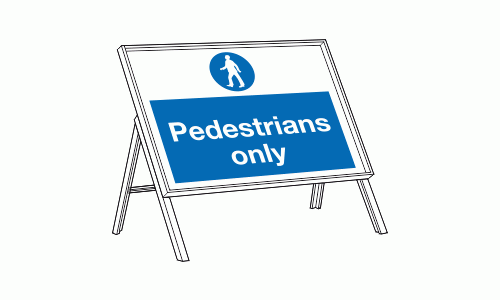 Pedestrians only sign