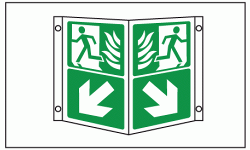 Fire exits below Projecting signs