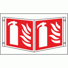 Fire extinguisher projecting sign