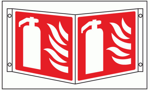 Fire extinguisher projecting sign