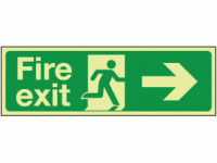 Photoluminescent Fire exit right sign