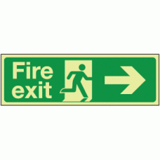 Photoluminescent Fire exit right sign